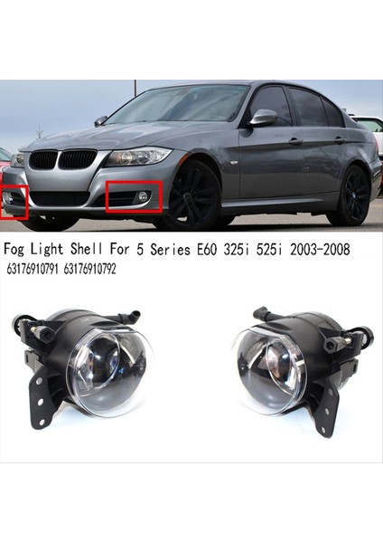 5 Serisi E60 325I 525I 2003-2008 Için Ampulsüz 1 Çift Ön Tampon Sis Lambası Kapağı 63176910791 63176910792 (Yurt Dışından) modelleri