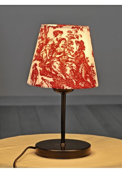 Vintage Siyah Ayak Toile De Jouy Masa Lambası Lambader Kablolu Arapuarlı fırsatları