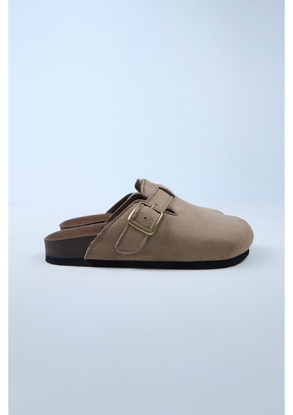 Leon Erkek Vegan Deri Tokalı Vizon Sabo Terlik fiyatları