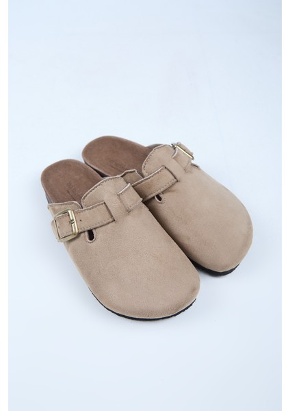 Leon Erkek Vegan Deri Tokalı Vizon Sabo Terlik indirimleri