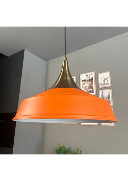 Asaletli Tekli Turuncu Avize Eskitme Kubbe Başlık Retro Sarkıt Lamba Dükkan Cafe Salon Avizeleri fiyatları