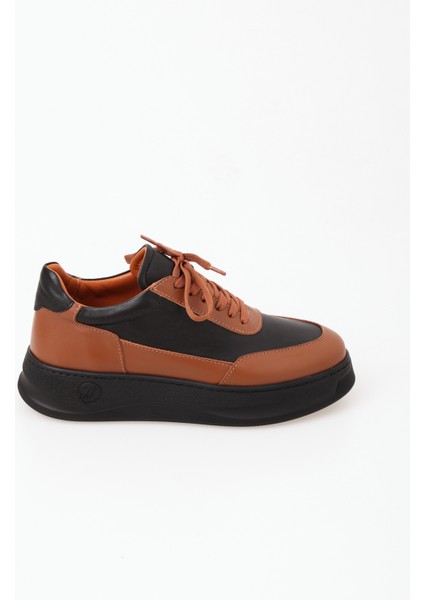 Sera Serisi Kadın Taba Siyah Hakiki Deri Sneaker Ayakkabı