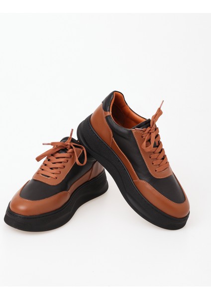 Sera Serisi Kadın Taba Siyah Hakiki Deri Sneaker Ayakkabı fırsatları