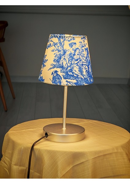 Vintage Gri Ayak Toile De Jouy Masa Lambası Lambader Kablolu Arapuarlı fırsatları