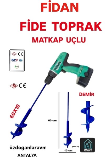 Fide Fidan Toprak Burgusu Matkap Ucu 60X10 cm