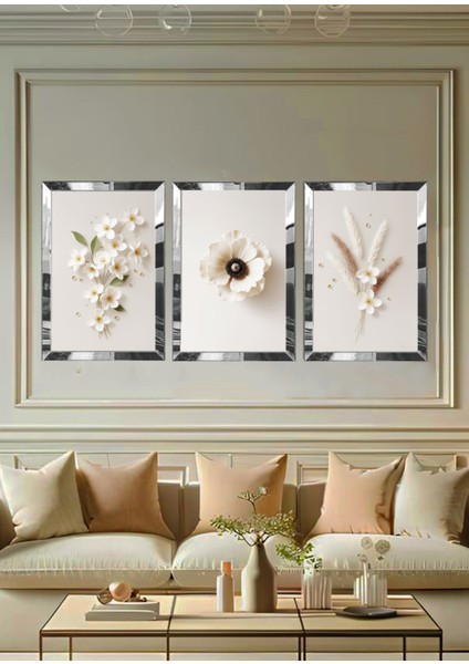 Pleksi Çerçeveli Botanik Pastel Tablo 3lü fiyatları