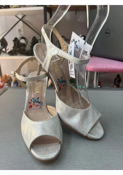 Gümüş Metalik Tek Atkı Model 8.5 cm 13 Pont Jurdan Taban Tango, Dans ve Abiye Ayakkabısı indirimleri