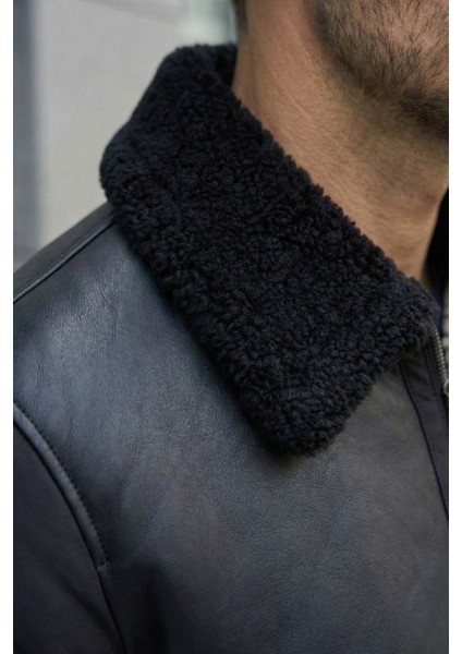 Erkek Şişme Kol Detaylı Deri Mont modelleri