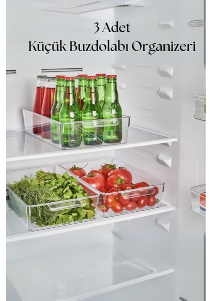 3 Lü Buzdolabı Organizeri & Buzdolabı Düzenleyici 3 Lt