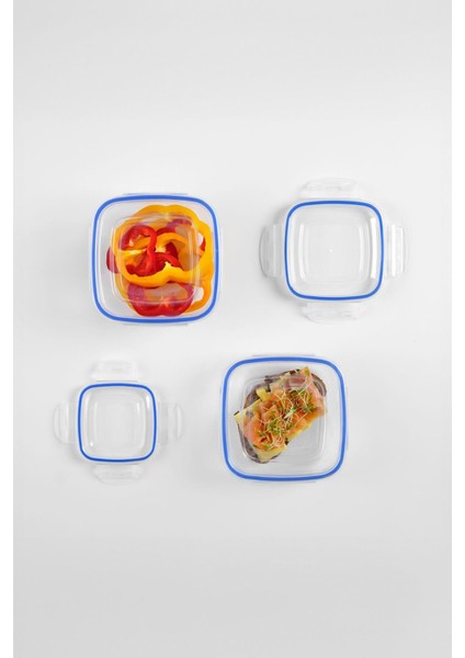 Kare 5 Parça Contalı Vakumlu Sızdırmaz Hava Almaz Saklama Kabı Seti (3750/2400/1500/900/500 Ml) indirimleri