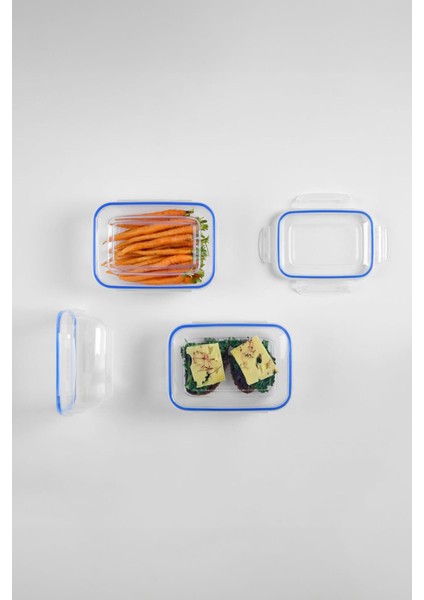 Dikdörtgen 10 Parça Contalı Vakumlu Sızdırmaz Hava Almaz Saklama Kabı Seti 2X(4000/2300/1400/900/400 Ml) fırsatları