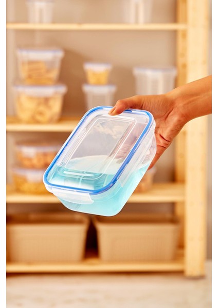 Dikdörtgen 10 Parça Contalı Vakumlu Sızdırmaz Hava Almaz Saklama Kabı Seti 2X(4000/2300/1400/900/400 Ml) indirimleri