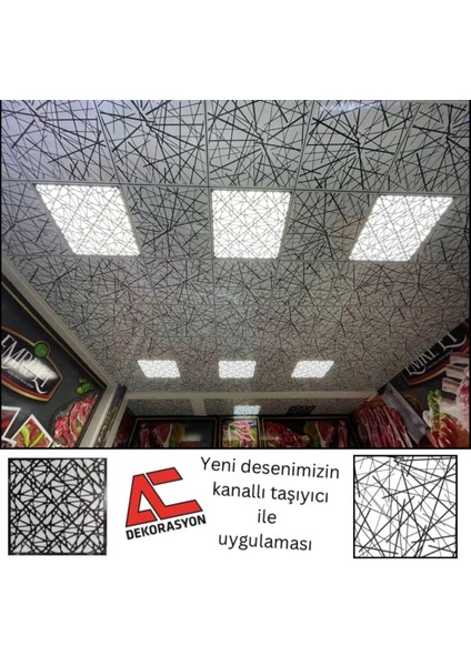 Dekoratif Asma Tavan Paneli Labirent Modeli 60 x 60 cm fiyatları