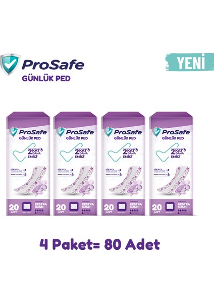 Günlük Ped Extra Uzun 20'li X4