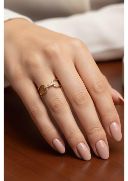 Zirkon Taşlı Ayarlanabilir Kadın Yüzük Ayrlnblr-Tslı-Yzk-02-Gld