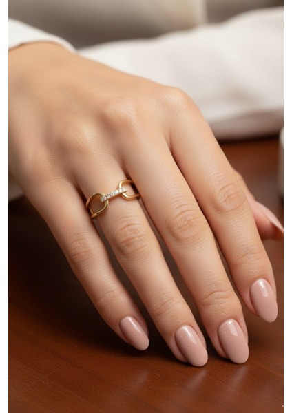 Zirkon Taşlı Ayarlanabilir Kadın Yüzük Ayrlnblr-Tslı-Yzk-02-Gld indirimleri