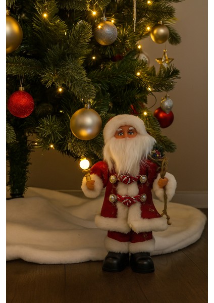 30 cm Lambalı Simli Pilli Hareketli ve Sesli Noel Baba – Işıklı Özel Tasarım Yılbaşı Dekor Figürü fiyatları