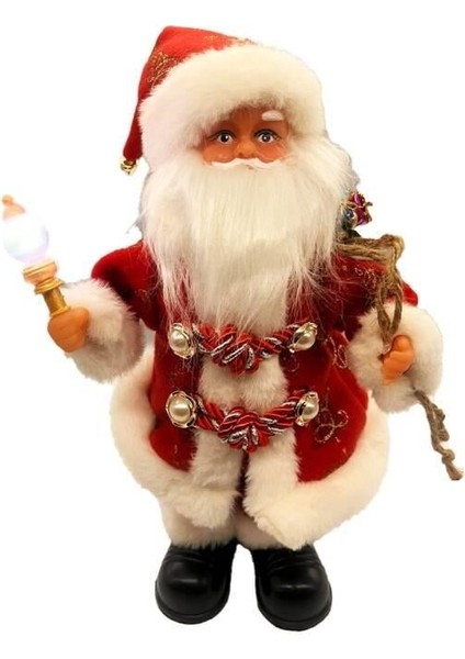 30 cm Lambalı Simli Pilli Hareketli ve Sesli Noel Baba – Işıklı Özel Tasarım Yılbaşı Dekor Figürü fırsatları