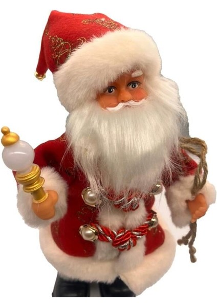 30 cm Lambalı Simli Pilli Hareketli ve Sesli Noel Baba – Işıklı Özel Tasarım Yılbaşı Dekor Figürü indirimleri