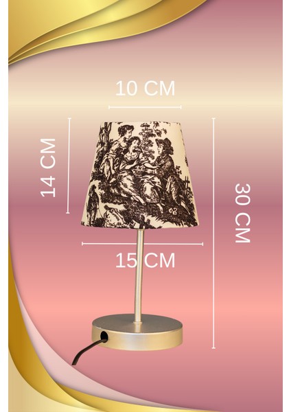 Vintage Gri Ayak Toile De Jouy Masa Lambası Lambader Kablolu Arapuarlı fiyatları