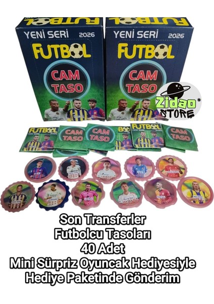 Futbol Taso 40 Adet Yeni Seri 2026 Özel Futbolcu Tasoları Seti Hediye Mini Oyuncak ve Şeker Hediyeli fiyatları