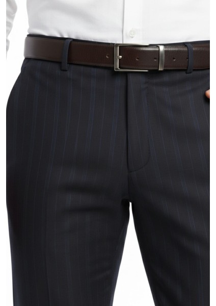 Erkek Regular Fit Çizgili Kumaş Pantolon Likra Kumaş BGL-ST05037 indirimleri