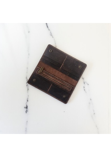 Hakiki Deri Kahverengi Çok Bölmeli Venus Kadın Cüzdanı modelleri
