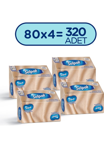 El ve Yüz Havlusu Kutulu Kaşmir Özlü 4*80 Yaprak