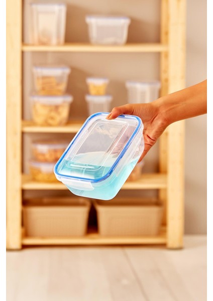 Dikdörtgen 5 Parça Contalı Vakumlu Sızdırmaz Hava Almaz Saklama Kabı Seti (4000/2300/1400/900/400 Ml) indirimleri