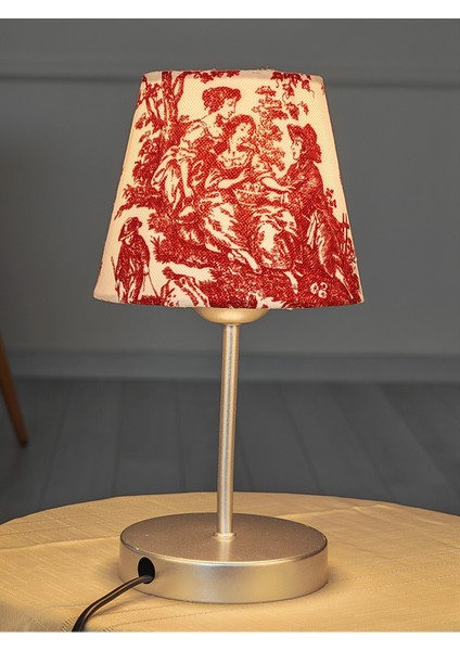 Vintage Gri Ayak Toile De Jouy Masa Lambası Lambader Kablolu Arapuarlı fırsatları