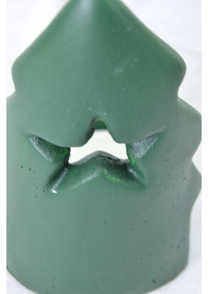 Çam Ağacı Şeklinde Dekoratif Tealight Mumluk Tek Yıldızlı Yıldızlı Taş Tozu Beton Seramik Görünümlü modelleri