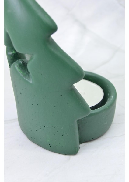 Çam Ağacı Şeklinde Dekoratif Tealight Mumluk Tek Yıldızlı Yıldızlı Taş Tozu Beton Seramik Görünümlü fırsatları