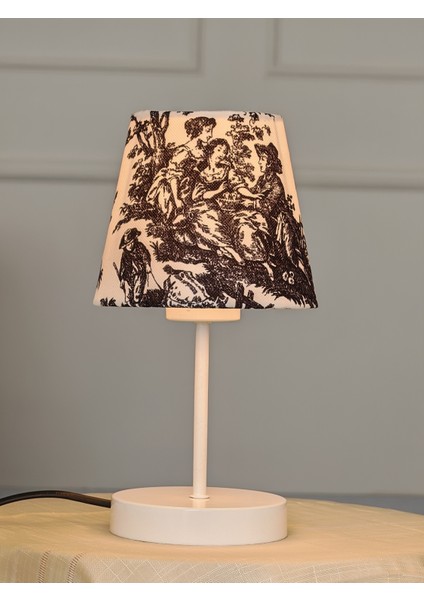 Vintage Beyaz Ayak Toile De Jouy Masa Lambası Lambader Kablolu Arapuarlı modelleri