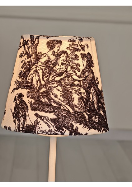 Vintage Beyaz Ayak Toile De Jouy Masa Lambası Lambader Kablolu Arapuarlı indirimleri