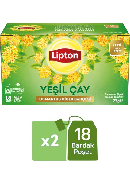 Osmantus Çiçek Bahçesi Aromalı Yeşil Çay 18LI x 2 Adet