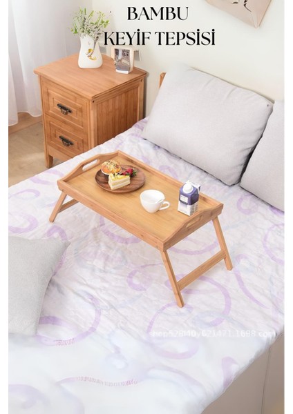 Katlanabilir Bambu Keyif Tepsisi