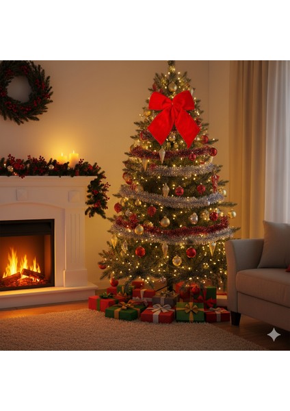 Yılbaşı Dekoratif Kadife Fiyonk 20X24 cm – Lüks Kadife Yılbaşı Süsü modelleri