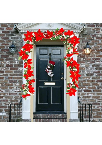 180 cm Berryli Kozalaklı Çiçekli Yılbaşı Garland – Kapı, Duvar ve Masa Üstü Lüks Dekor Süsü indirimleri