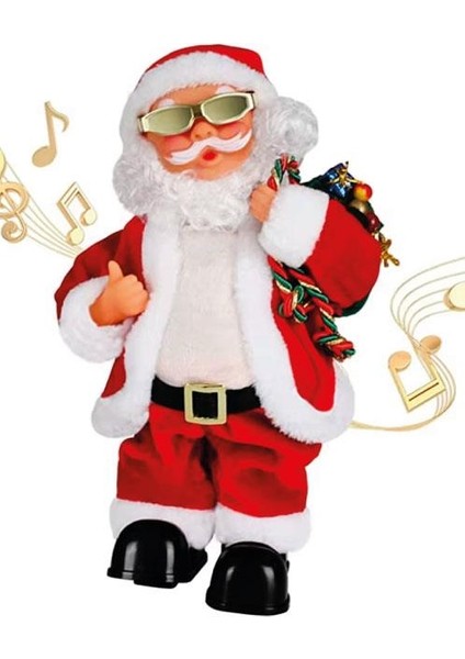 25 cm Gözlüklü Hareketli Pilli Sesli Noel Baba – Mini Özel Tasarım Yılbaşı Dekor Figürü fiyatları