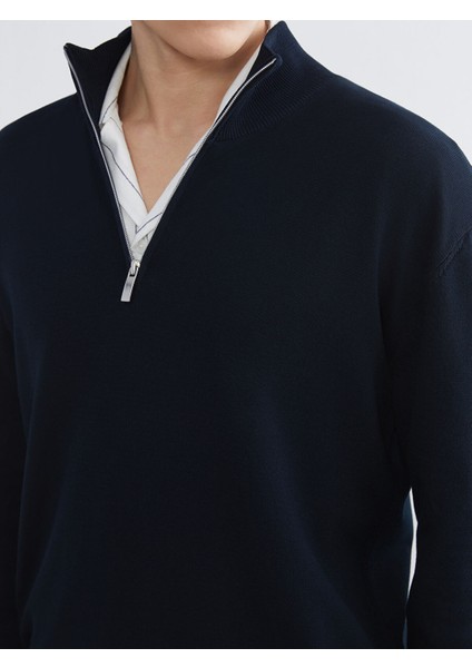 Yeni Sezon Fermuarlı Dik Yaka Erkek Triko Kazak modelleri