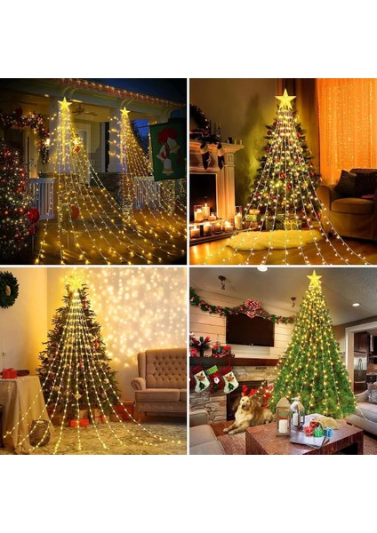 Vıp Profesyonel Işıklı Tepe Yıldızlı LED Işık Gün Işığı 9 Dallı 282 Ledli IP65 Su Geçirmez LED Işık fırsatları