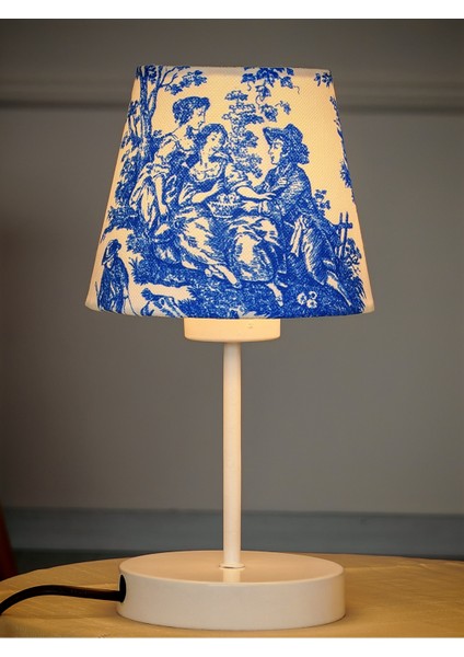 Vintage Beyaz Ayak Toile De Jouy Masa Lambası Lambader Kablolu Arapuarlı indirimleri