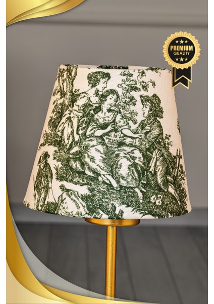 Vintage Gold Ayak Toile De Jouy Masa Lambası Lambader Kablolu Arapuarlı modelleri