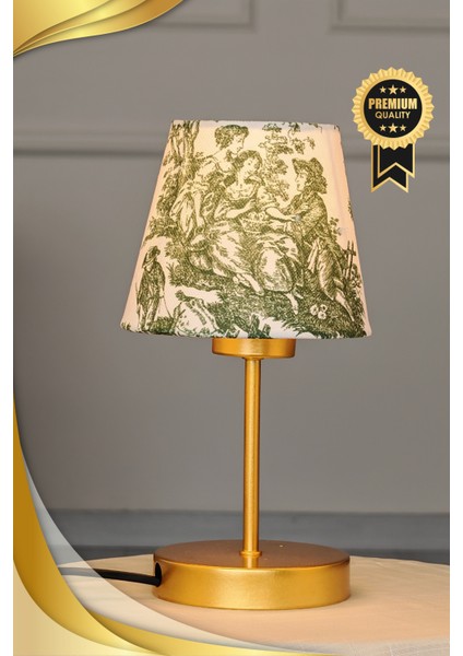 Vintage Gold Ayak Toile De Jouy Masa Lambası Lambader Kablolu Arapuarlı fırsatları