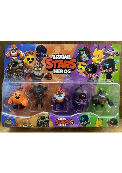Oyuncak Brawl Stars Figür 5'li Brawl Stars Heros 5 Figür ve Oyun Karakter Seti