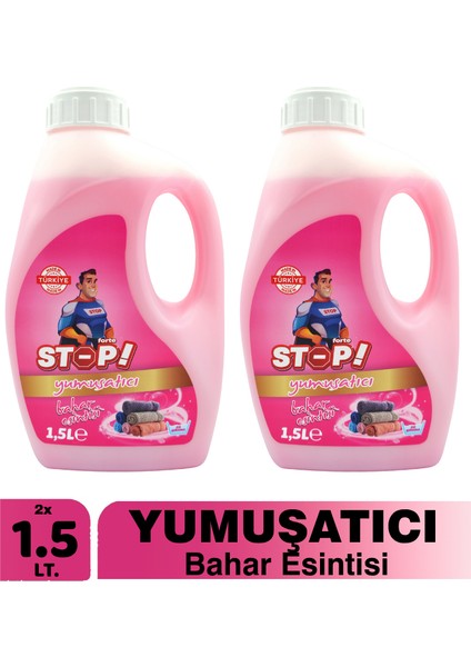 2'li Stop Forte Çamaşır Yumuşatıcı 1.5 Litre Bahar Esintisi
