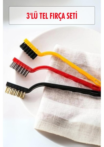 3'lü Tel Fırça Seti