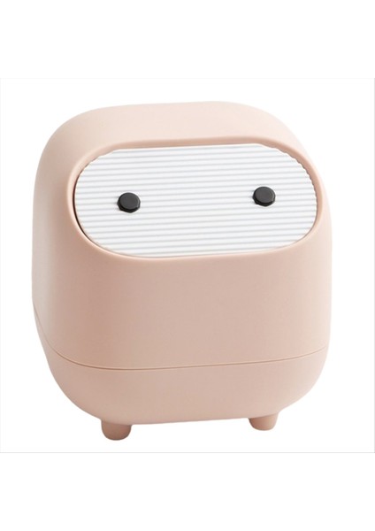 Masaüstü Çöp Kutusu, Küçük Ofis Malzemeleri, Mini Çift Katmanlı Push-Down Çöp Kutusu, Sevimli Çöp Depolama Kutusu Pembe (Yurt Dışından)