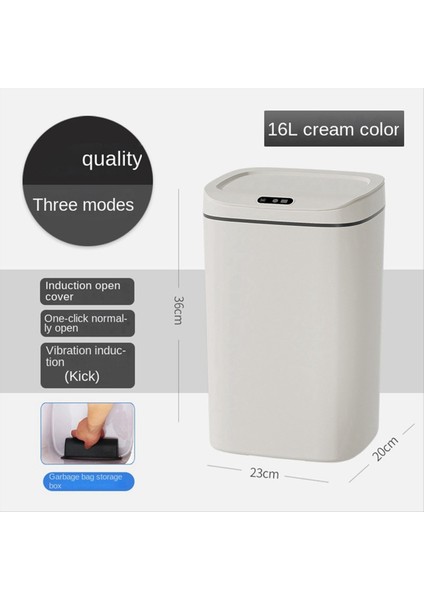 16L Otomatik Akıllı Indüksiyon Çöpü Ev Mutfak Mutfak Çok Fonksiyonlu Elektrikli Dokunmatik Depolama Kovası Pratik (Yurt Dışından) fiyatları