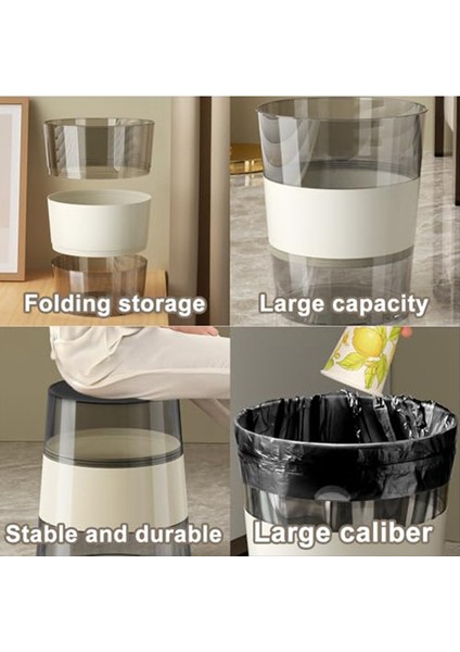 Plastik Küçük Çöp, Banyo Mutfak Ofisleri Için Katlanabilir Portatif Çöp Kutusu Katlanabilir Yuvarlak Atık Sepeti Olabilir (Yurt Dışından) modelleri